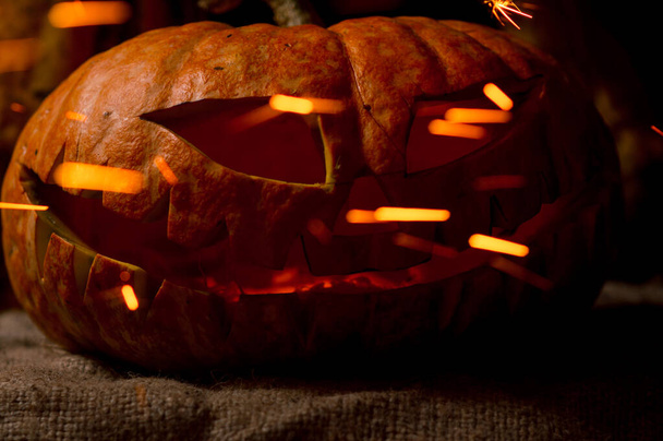 halloween lokakuu loma oranssi kurpitsa ja kynttilät - Valokuva, kuva