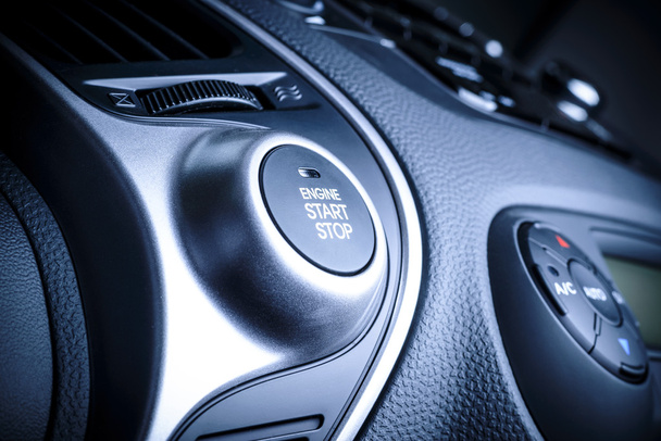 Start stop ignition button in car, vehicle. - Photo, Image