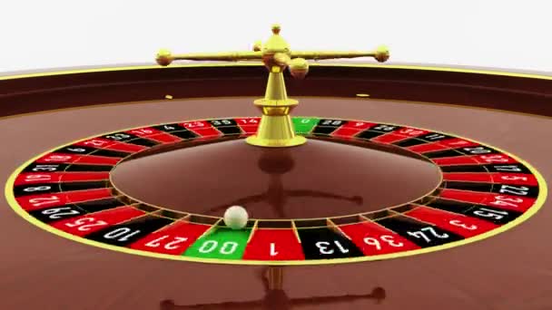 Casino Ruletti pyörä. 4k 3D animaatio kasino rulettipyörän - Materiaali, video