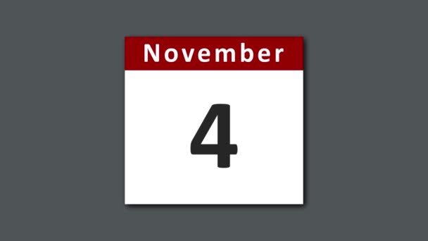 Листопад календар перекидання і розрив сторінок днів за весь місяць листопада
 - Кадри, відео