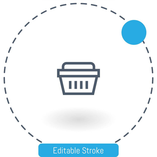 basket vector icon editable stroke outline icons for web and mobile - Vector, Image