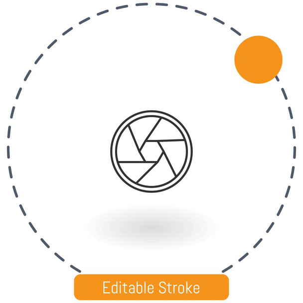 aperture vector icon editable stroke outline icons for web and mobile - Vector, Image