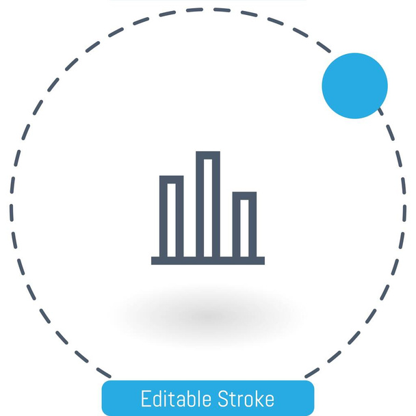 bar chart vector icon editable stroke outline icons for web and mobile - Vector, Image