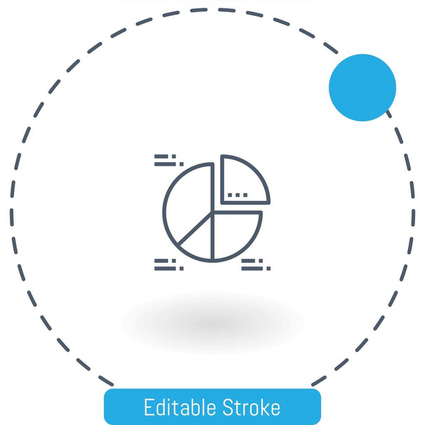 pite chart vektor ikon szerkeszthető stroke vázlatos ikonok web és mobil - Vektor, kép