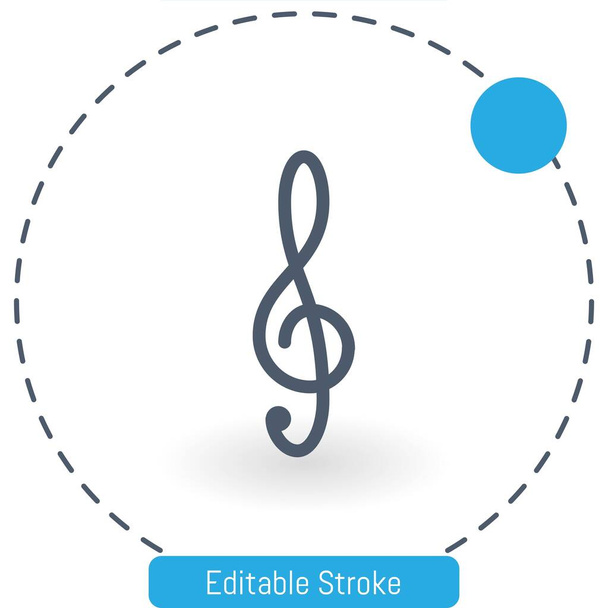 clef   vector icon editable stroke outline icons for web and mobile - Vector, Image