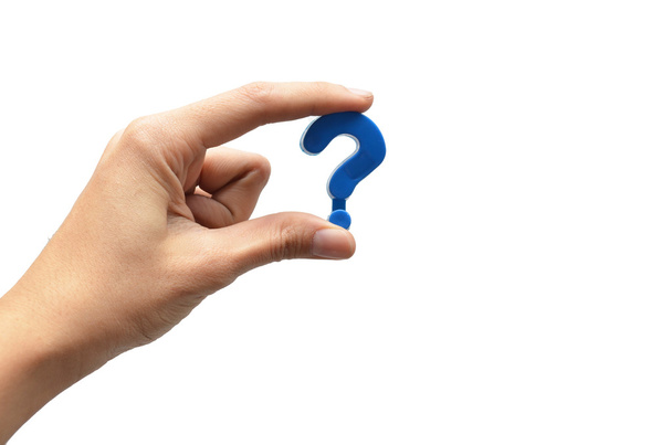 Hand holding question mark sign on white background - Photo, Image
