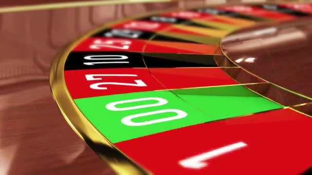 Kasino Ruleta kolo - Lucky číslo 14 červená (čtrnáct červená). 4k 3D realistická animace rulety kola kasina s míčkem přistání na štěstí číslo 14 červená - Záběry, video