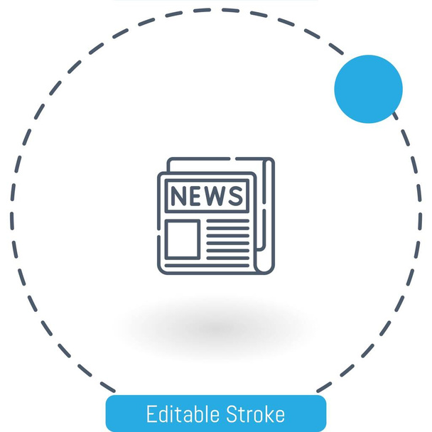icona vettoriale del giornale icone di contorno del tratto modificabili per web e mobile - Vettoriali, immagini