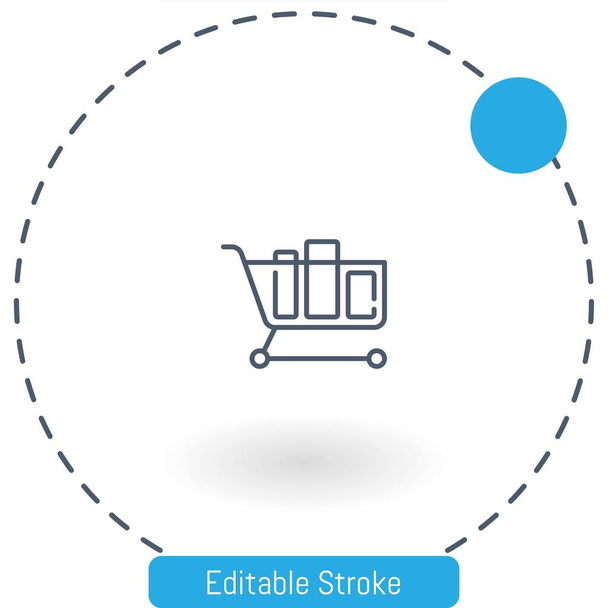 shopping cart vector icon editable stroke outline icons for web and mobile - Vector, Image