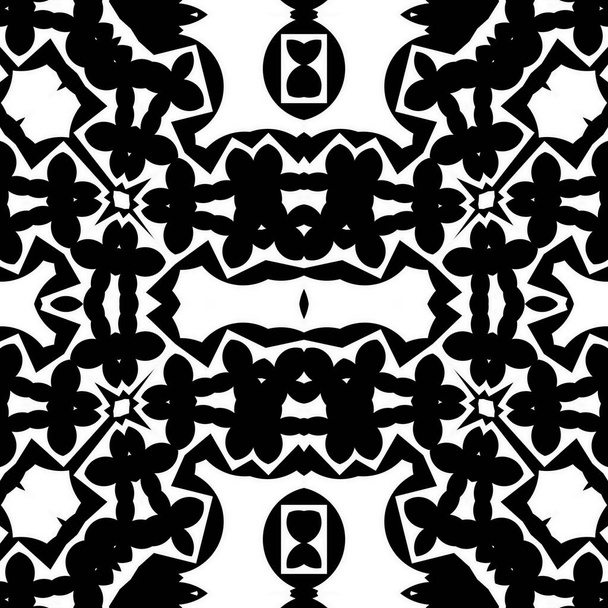 Kusursuz çokgen Modern Geometrik siyah desenleri tekrarlıyor, duvar kağıdı için çokgen. Halı için süs. Etnik ve kabile motifleri. Sanat duvar kağıdı. Siyah ve beyaz  - Fotoğraf, Görsel