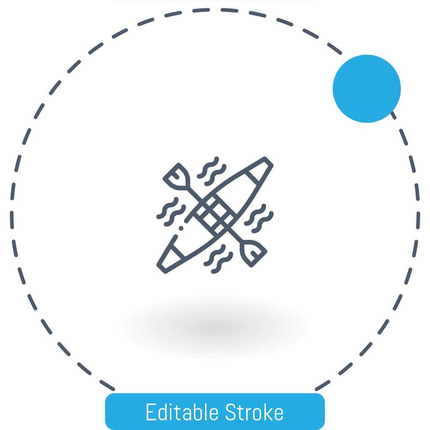 rowing vector icon editable stroke outline icons for web and mobile - Vector, Image