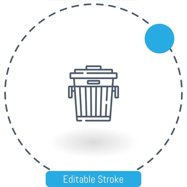 lixo pode ícone vetor ícones esboço traço editável para web e celular - Vetor, Imagem