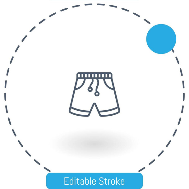 ícone de vetor shorts ícones esboço de curso editável para web e celular - Vetor, Imagem