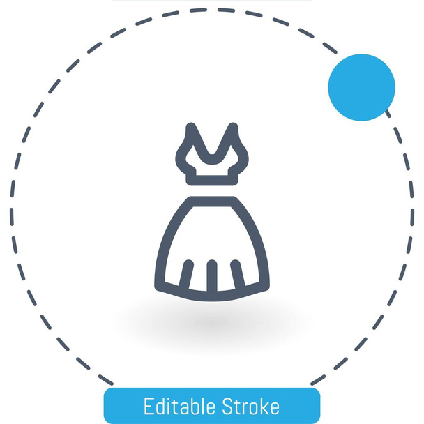 dress vector icon editable stroke outline icons for web and mobile - Vector, Image