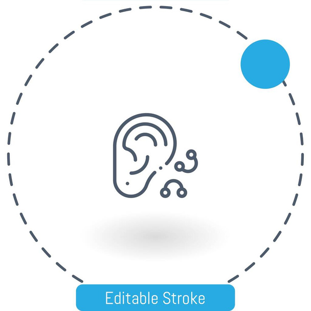 icono del vector del oído iconos de contorno de carrera editable para web y móvil - Vector, imagen