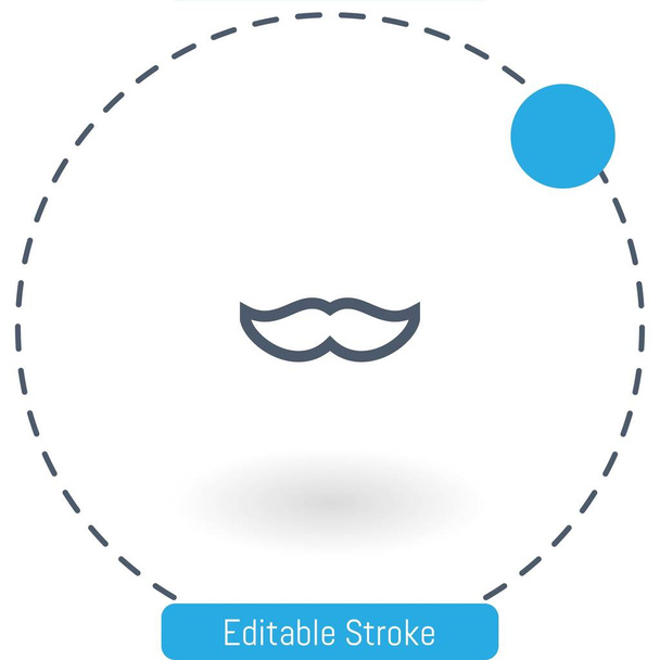 moustache vector icon editable stroke outline icons for web and mobile - Vector, Image