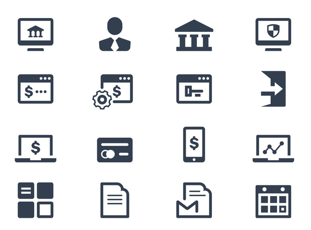 icônes bancaires en ligne - Vecteur, image