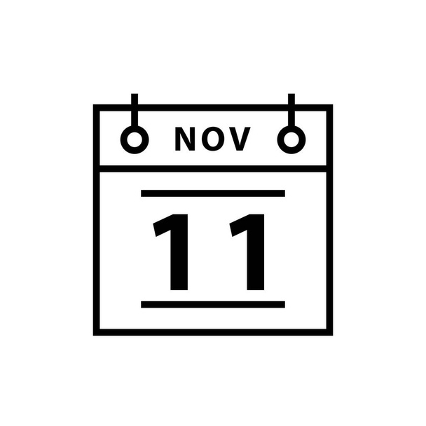 ημερολόγιο 11 Νοέμβριος εικονίδιο για το σχεδιασμό σας - Διάνυσμα, εικόνα