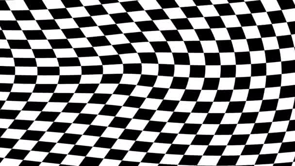 Wiggling Checkerboard Patrón de bandera a cuadros que fluye - Imágenes, Vídeo