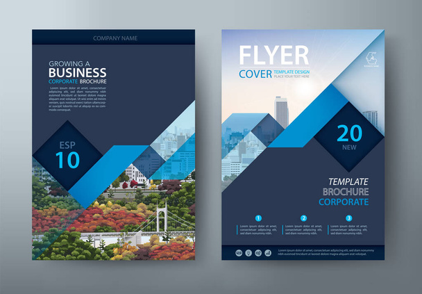 Flyer design, Leaflet cover presentatie, book cover template vector, lay-out in A4 formaat. - Vector, afbeelding