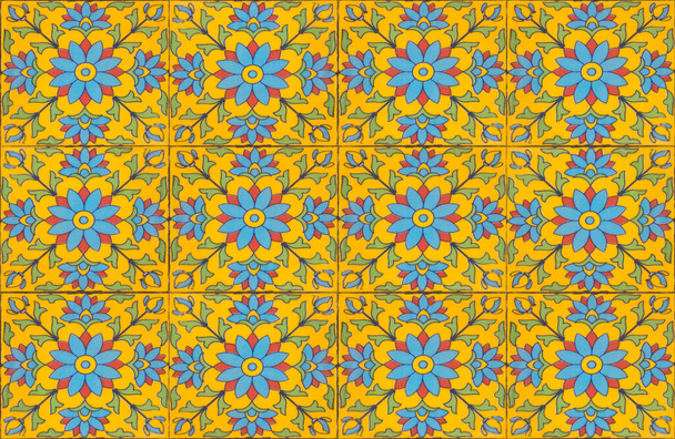Марокканская плитка рисунок фоном. Красочные керамические плитки стены украшения - Фото, изображение