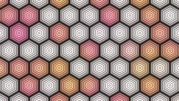 Шестигранная сетка шестисторонней гибридной формы, изменяющая цвет - Кадры, видео