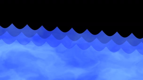 Ανακουφίζοντας κύματα τριών επιπέδων με μπλε μάσκα επικάλυψης νεφών - Πλάνα, βίντεο