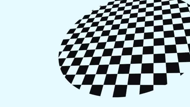 Floating Platform of Rounded Checkerboard Grid Cutting Board - Footage, Video