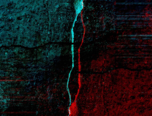 Fundo volumétrico abstrato com cores vermelho, azul e verde. Tela de parede surreal em um estilo moderno. Para o seu papel de parede, projetos de arte e obras. - Foto, Imagem