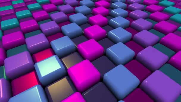 Undulating Boxes Pink Purple Shiny Plastic Blocks - Footage, Video