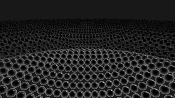 Hoja interminable de átomos conectados Moléculas de fibra de carbono ondeando - Imágenes, Vídeo