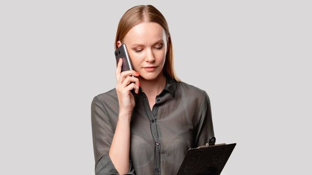 business call distance communication woman phone - Zdjęcie, obraz