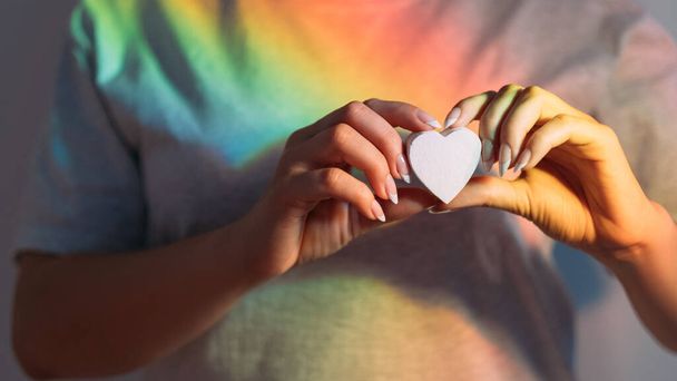 love symbol lgbt pride support compassion rainbow - Foto, Imagem