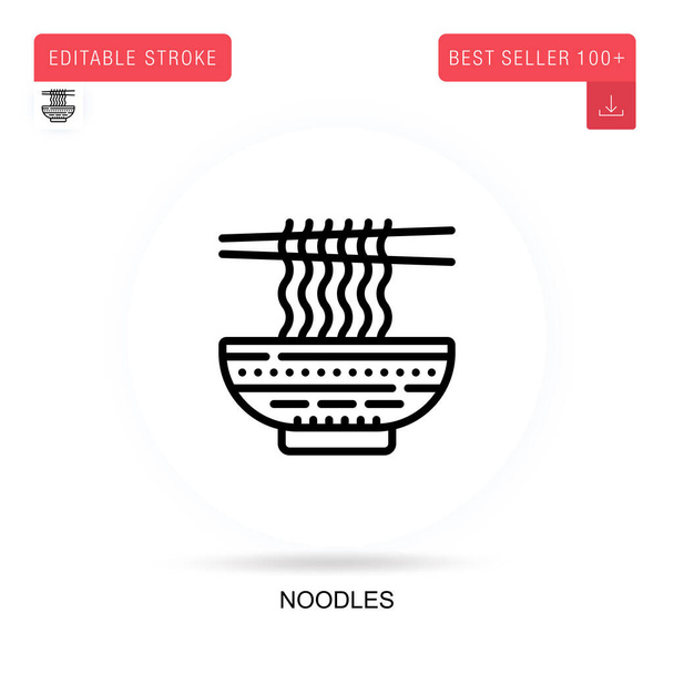 Noodles flat vector icon. Vector isolated concept metaphor illustrations. - Vector, Image