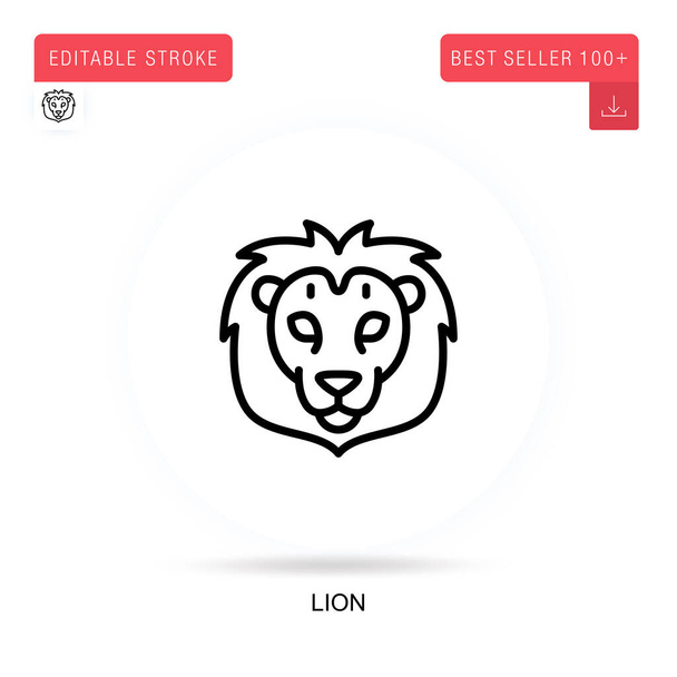 Lion flat vector icon. Vector isolated concept metaphor illustrations. - Vector, Image