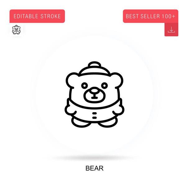 Bear flat vector icon. Vector isolated concept metaphor illustrations. - Vector, Image