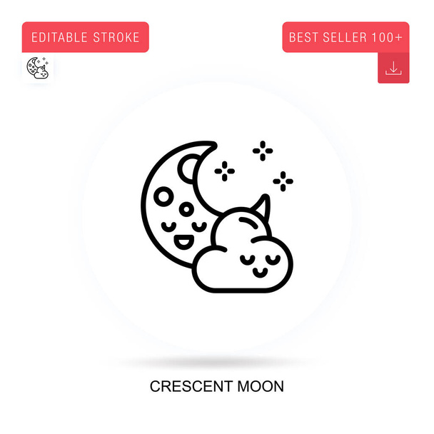 Crescent moon flat vector icon. Vector isolated concept metaphor illustrations. - Vector, Image