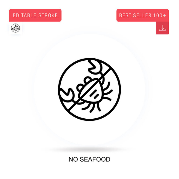 No seafood flat vector icon. Vector isolated concept metaphor illustrations. - Vector, Image