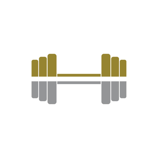 Буква Dumbell дизайн логотипа векторный золотой серебро - Вектор,изображение