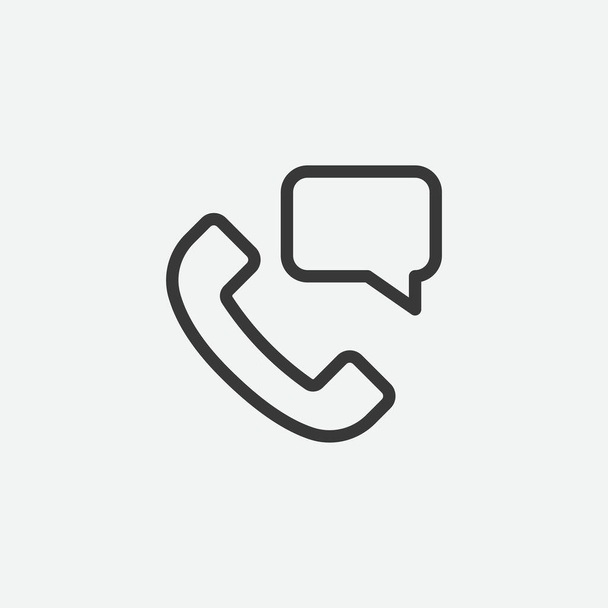 Teléfono icono de chat aislado en segundo plano. Teléfono símbolo moderno, simple, vector, icono para el diseño del sitio web, aplicación móvil, ui. Ilustración vectorial - Vector, Imagen