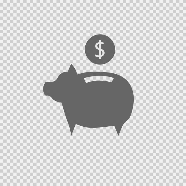 Disznó bank vektor ikon eps 10. Pénzt takarít meg egyszerű izolált jel szimbólum. - Vektor, kép