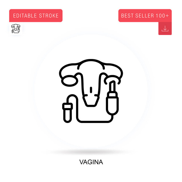 Vagina flat vector icon. Vector isolated concept metaphor illustrations. - Vecteur, image