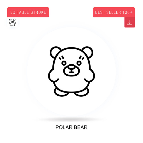 Polar bear flat vector icon. Vector isolated concept metaphor illustrations. - Vector, Image