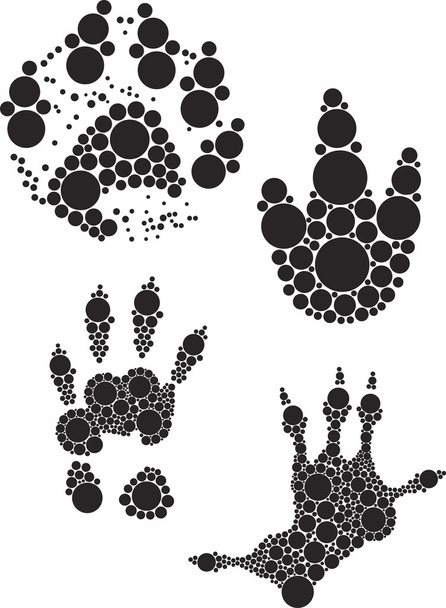 Empreintes de pieds d'animaux
 - Vecteur, image