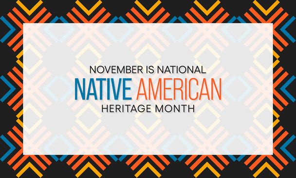 Illustrazione vettoriale sul tema del mese del patrimonio dei nativi americani osservato ogni anno nel mese di novembre. - Vettoriali, immagini