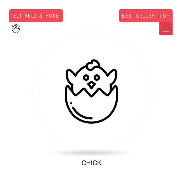 Chick flat vector icon. Vector isolated concept metaphor illustrations. - Vector, Image