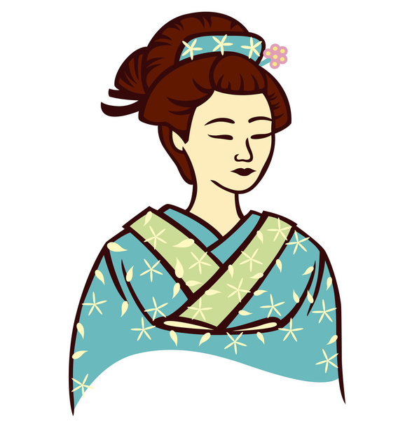 Hermosa geisha
 - Vector, Imagen