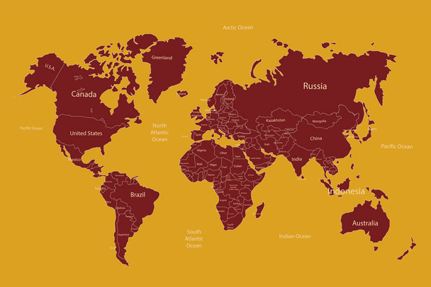 mapa mundo en vector - Vector, imagen
