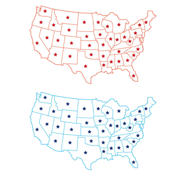 об'єднані держави Америки карта в векторі
 - Вектор, зображення