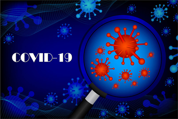 Covid-19 Coronavirus-Konzept Poster Werbung Flyer Vektorillustration. - Vektor, Bild